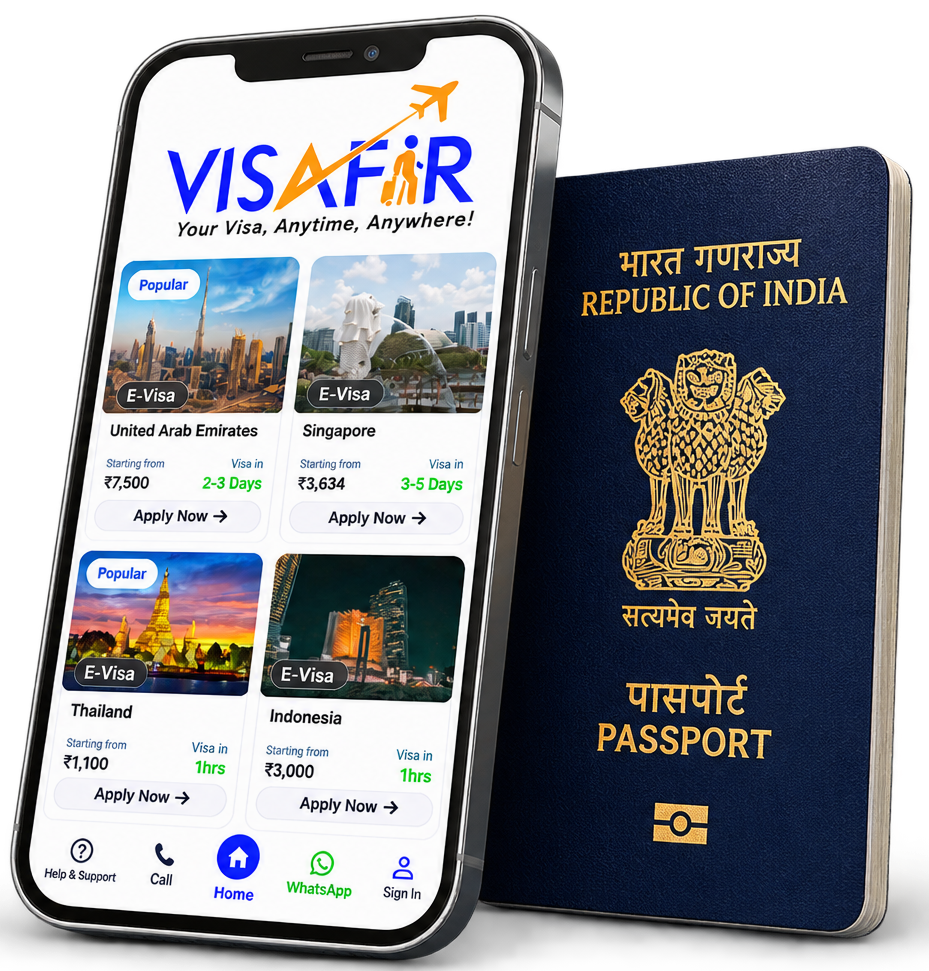 Visa App & Passport Mockup